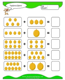 Toplama İşlemi Çalışma Sayfaları